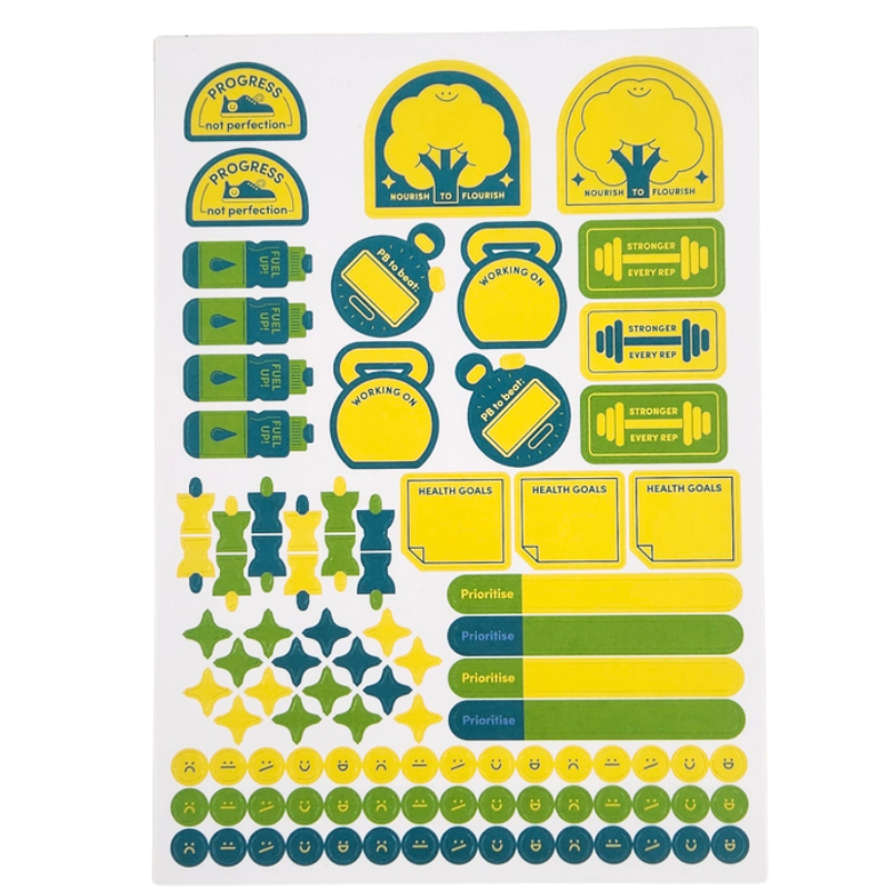 Fitness Journal - A5, Hard Cover in Teal - Jumble & Co. Journal Range - Flex and Flow Fitness Journal