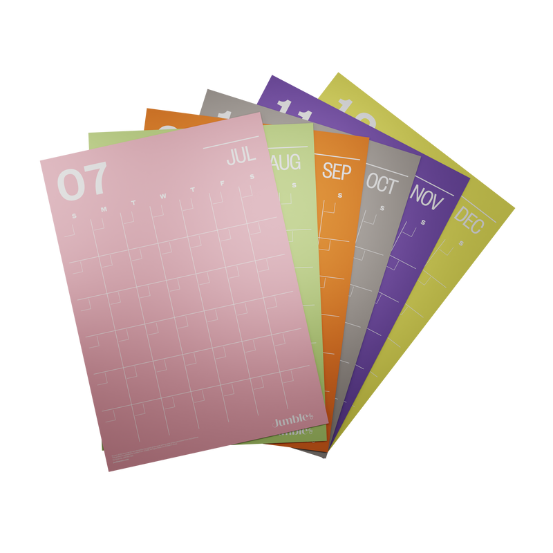 Jumble & Co. Dippy Undated Wall Calendar - A3