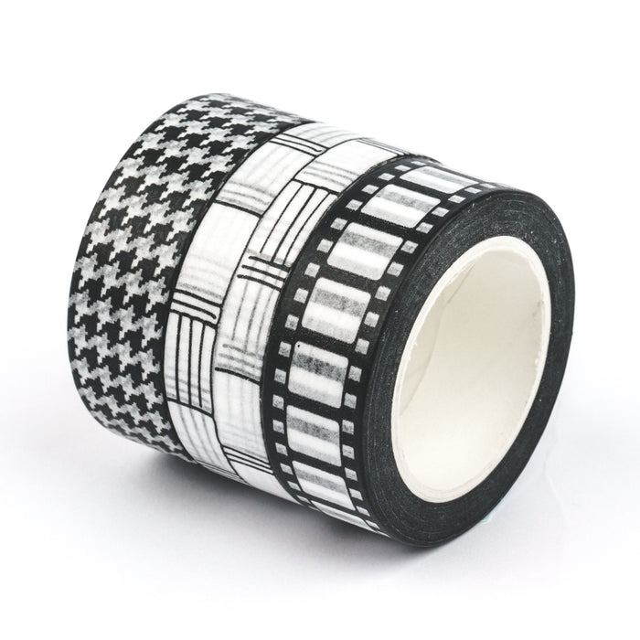 Yippee Stationery Washi Tape - Black & White Film/ Set of 3