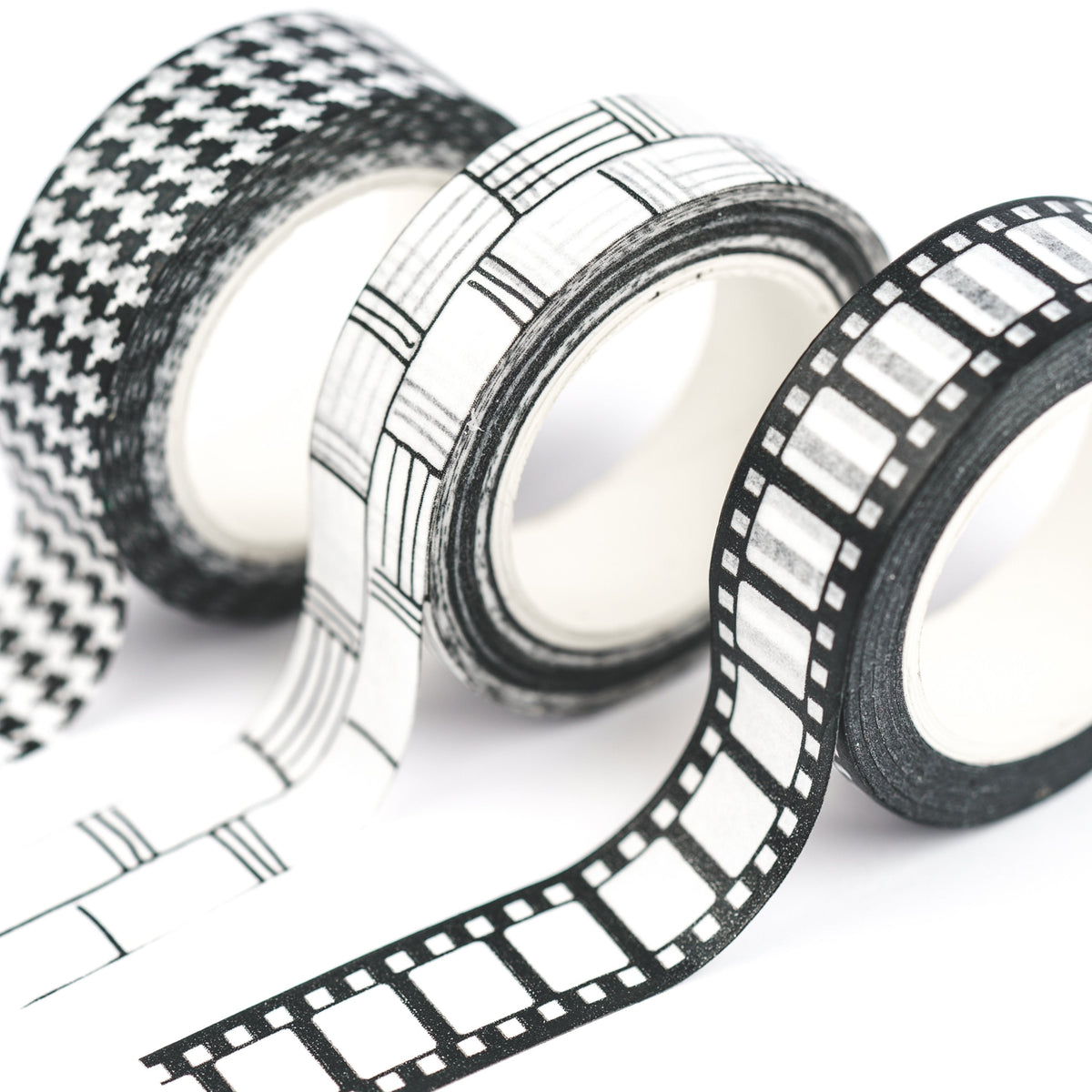 Yippee Stationery Washi Tape - Black & White Film/ Set of 3