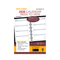 Day Planner Calendar Year 2026 Diary/Planner, Week to View, Pocket Refill
