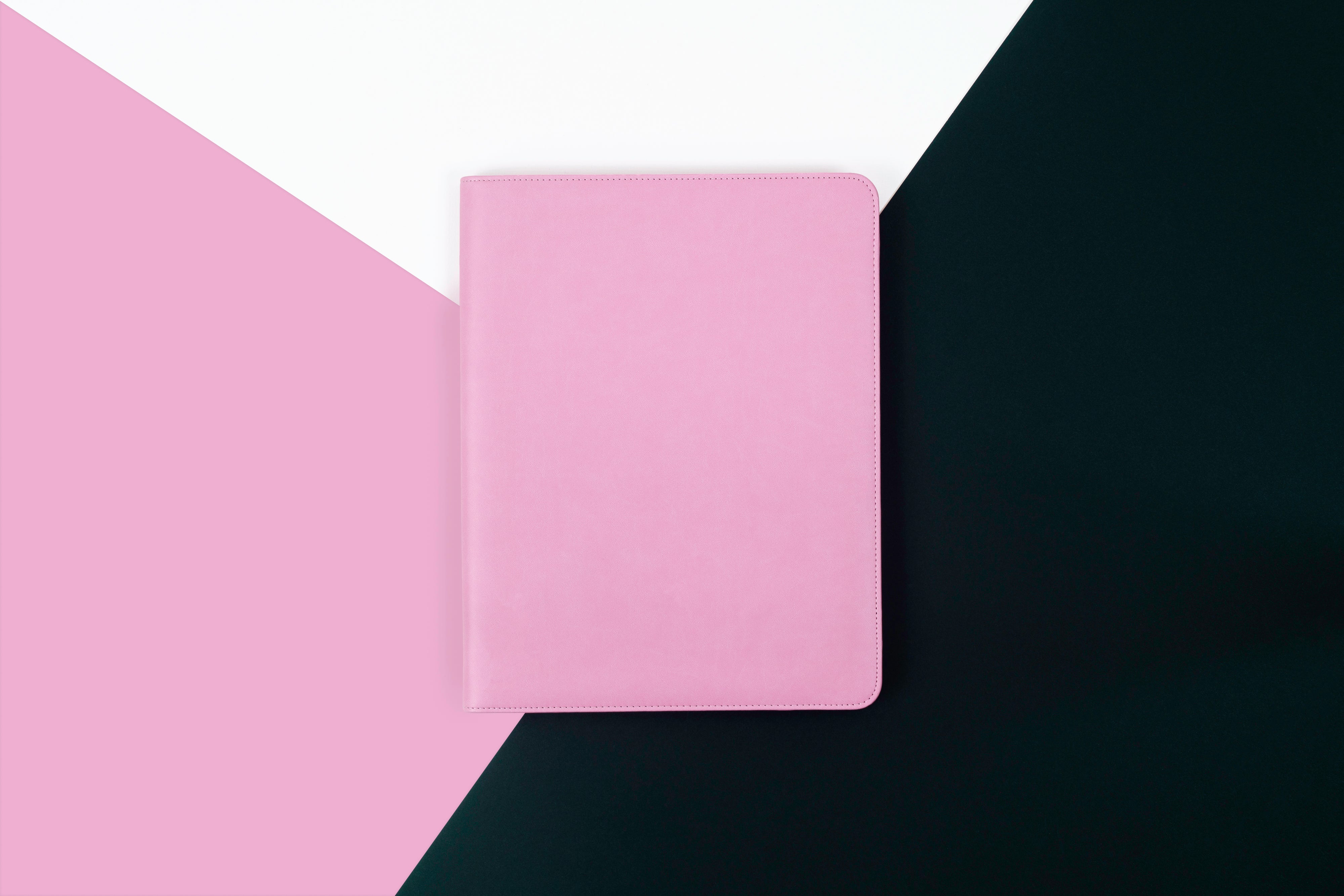Intentus Organiser A4 PU Leather-Like Folder with Ruled Refill Pad - Rose-Tined Pink