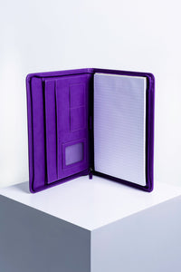 Intentus Organiser A4 PU Leather-Like Folder with Ruled Refill Pad - Royal Mess Purple