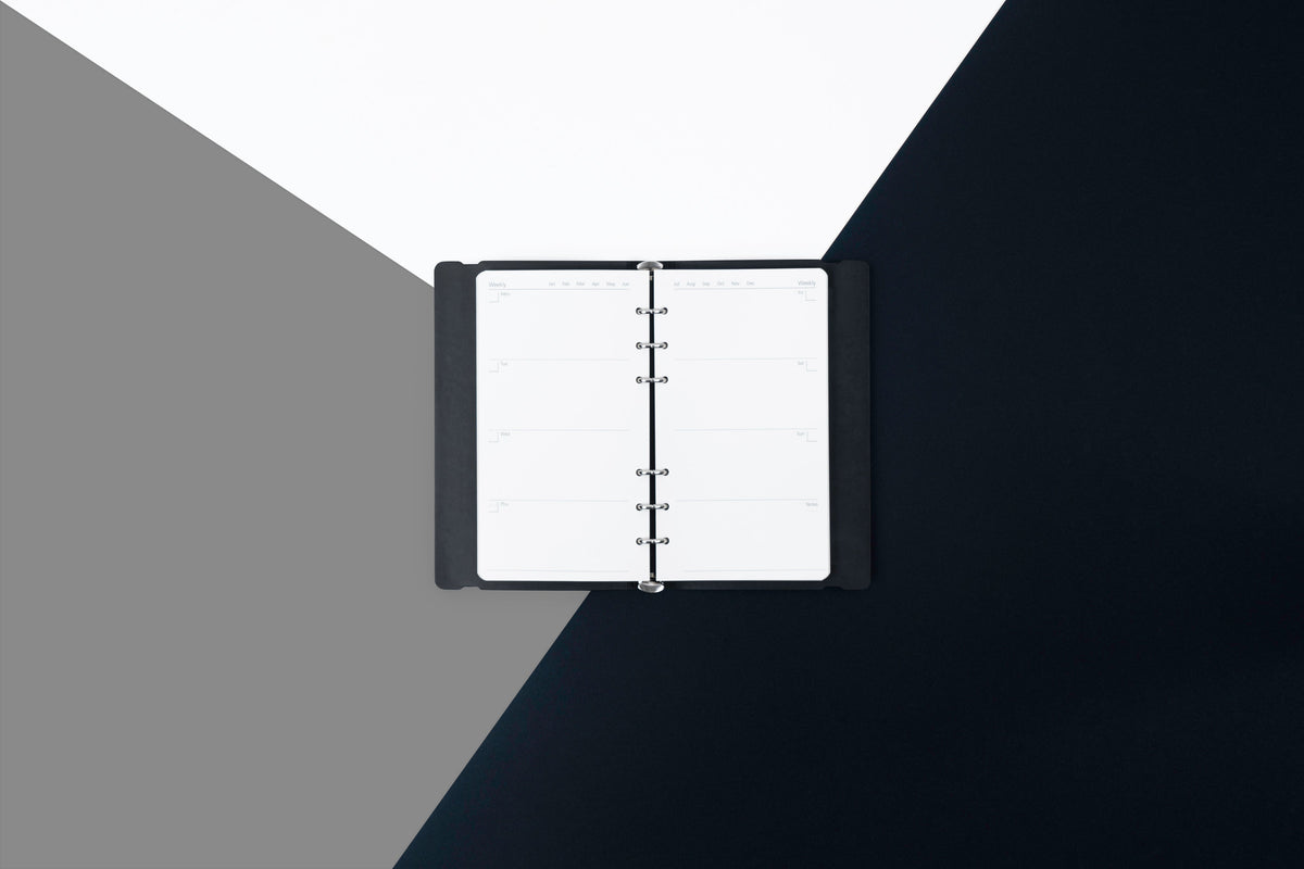 Lit Undated Week to View Organiser - Clean Slate Black