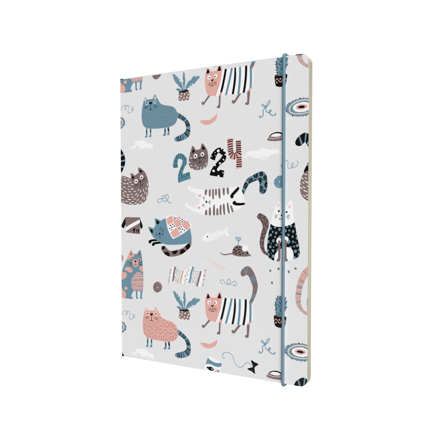 Maru 2024 Diary - Week to View (Cat Design), Size A5 A5 (210 x 148mm)