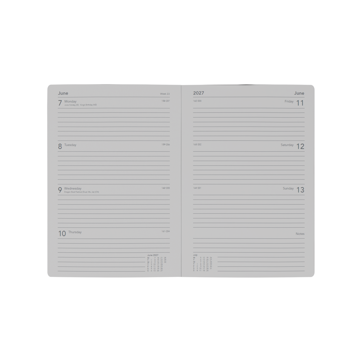 2027 Calendar Year Diary/Planner - 12 Month A5 Week to View - Soft Cover - Collins Maru Range