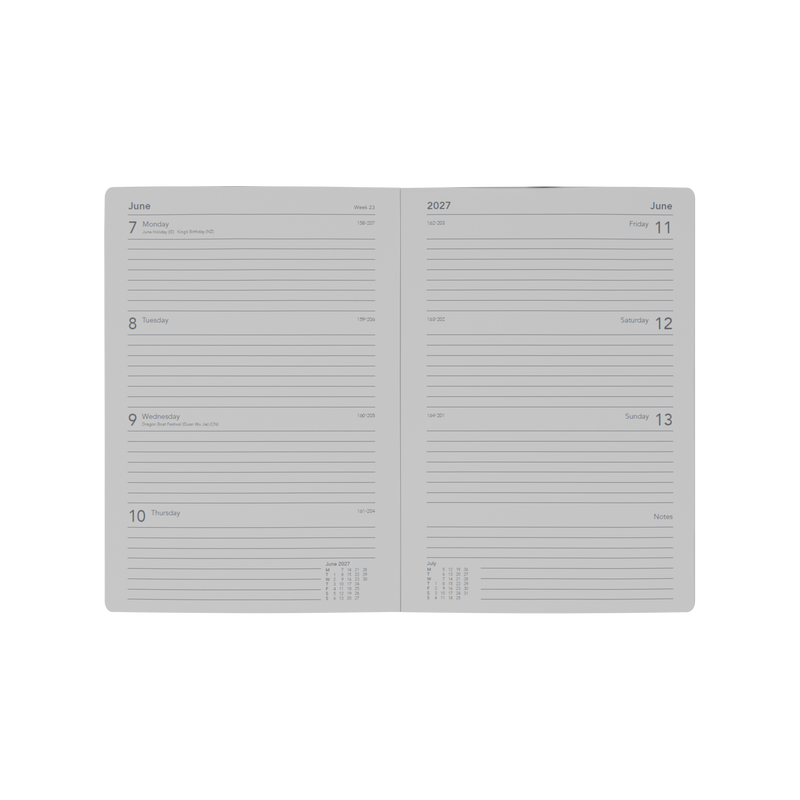 2027 Calendar Year Diary/Planner - 12 Month A5 Week to View - Soft Cover - Collins Maru Range