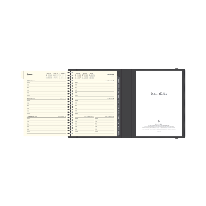Plan + Note Pro Calendar Year 2026 Diary/Planner, Week to View with Notepad, A5 Soft Cover