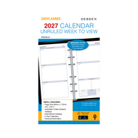 2027 Calendar Year Diary/Planner - 12 Month Personal Week to View Unruled - Refill - Collins Day Planners Range