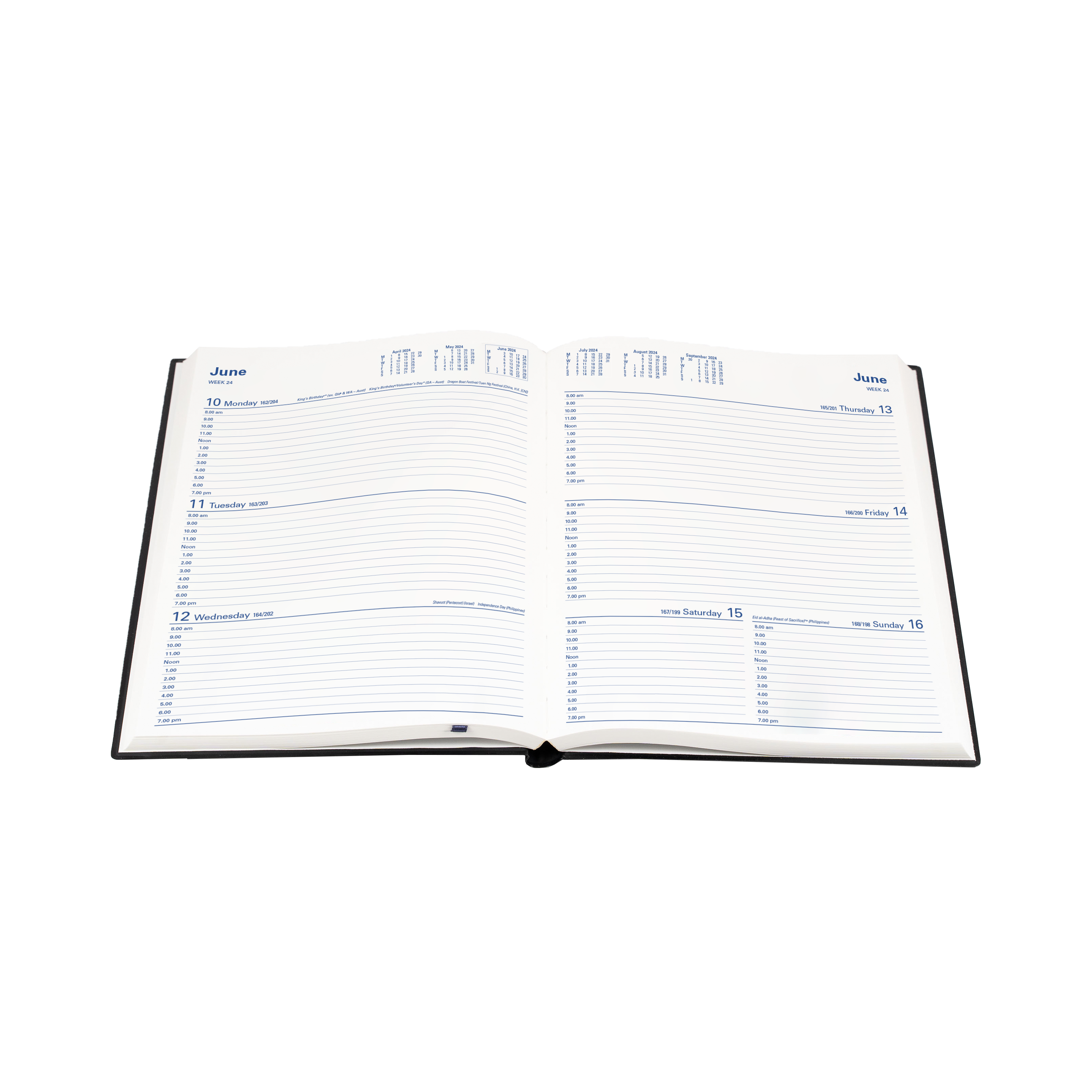 Belmont Desk 2024 Diary - Week to View, Size Quarto Black / Quarto (260 x 210mm)