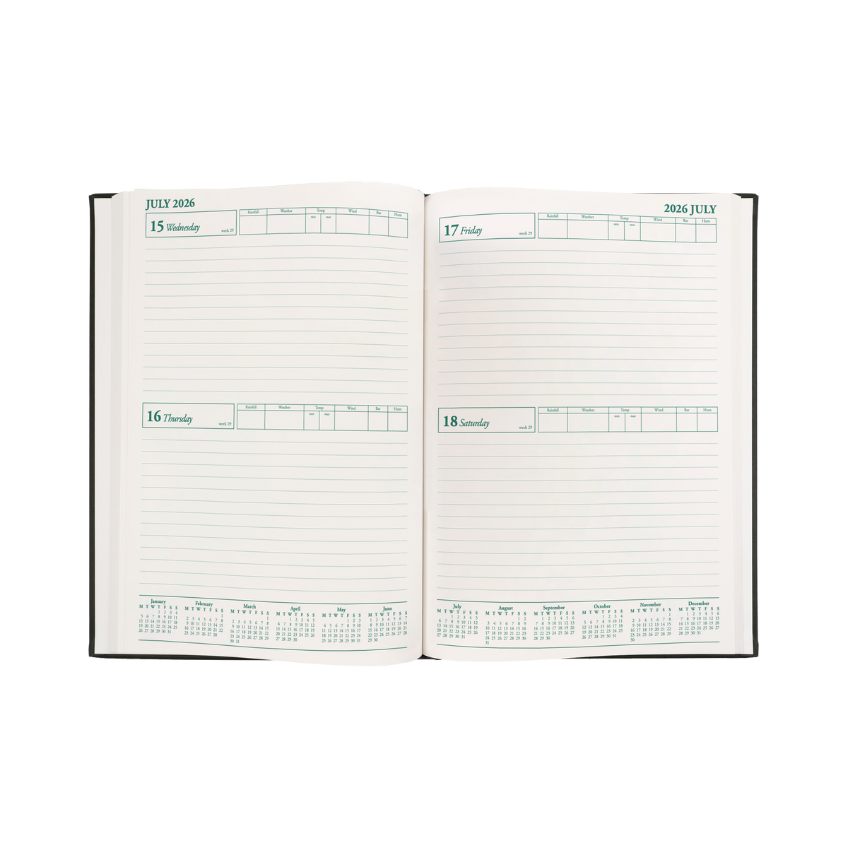 Farmer/Rural Management Diary Calendar Year 2026 Diary/Planner, 2 Days to a Page, A4 Hard Cover