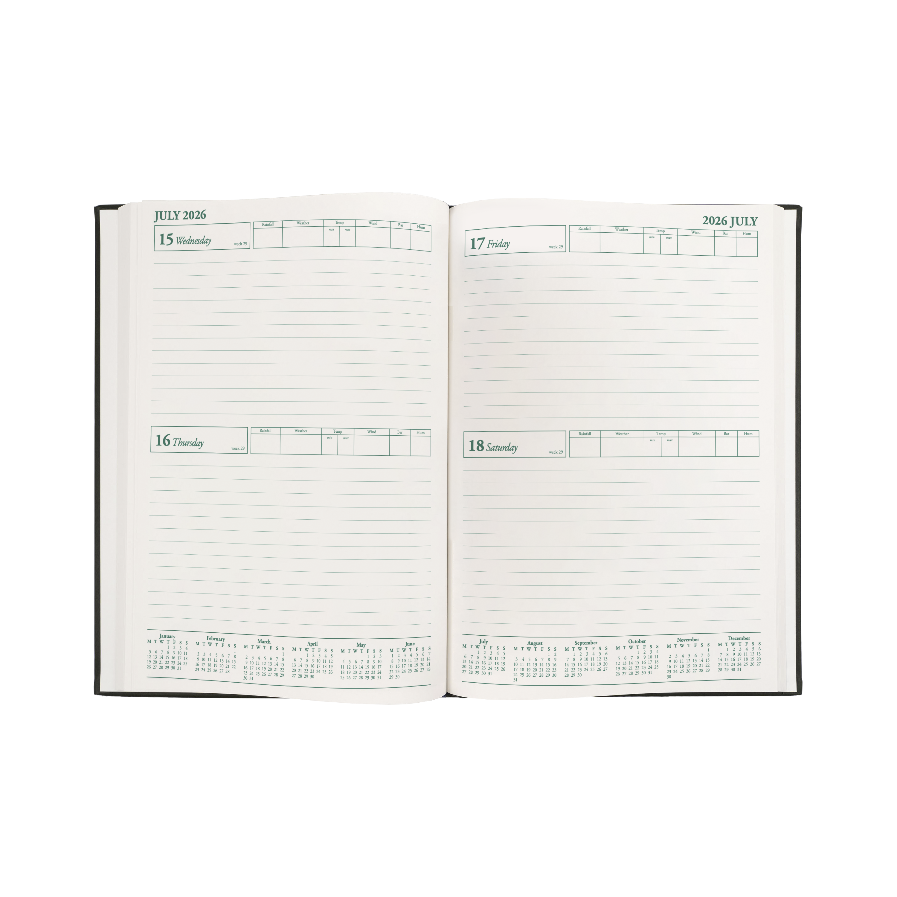 Farmer/Rural Management Diary Calendar Year 2026 Diary/Planner, 2 Days to a Page, A4 Hard Cover