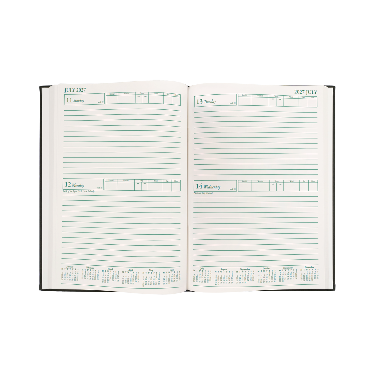 2027 Calendar Year Diary/Planner - 12 Month A4 2 Days to a Page - Hard Cover - Collins Farmer/Rural Management Diary Range