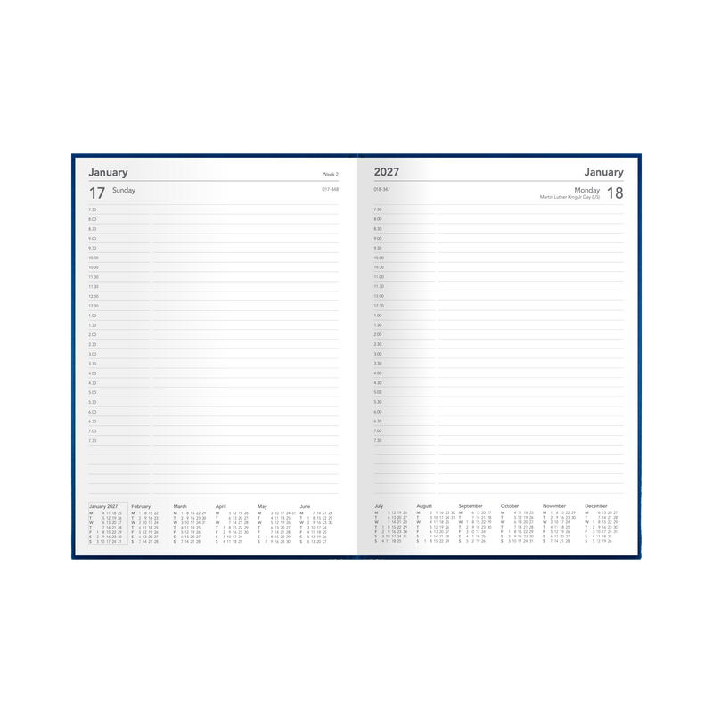 2027 Calendar Year Diary/Planner - 12 Month A4 Day to Page - Hard Cover - Collins Silhouette Range