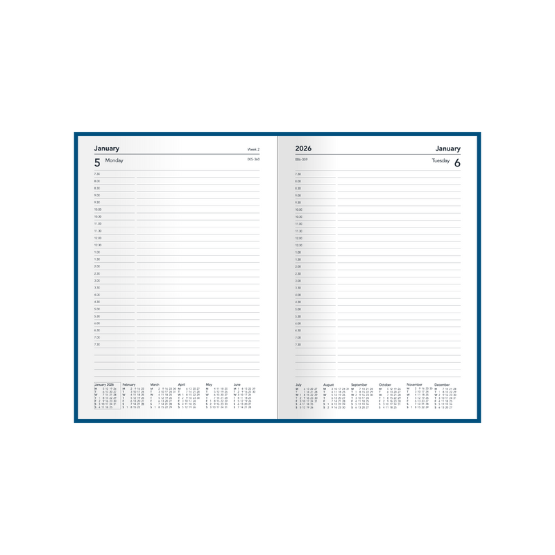 Silhouette Calendar Year 2026 Diary/Planner, Day to Page , A5 Padded Cover