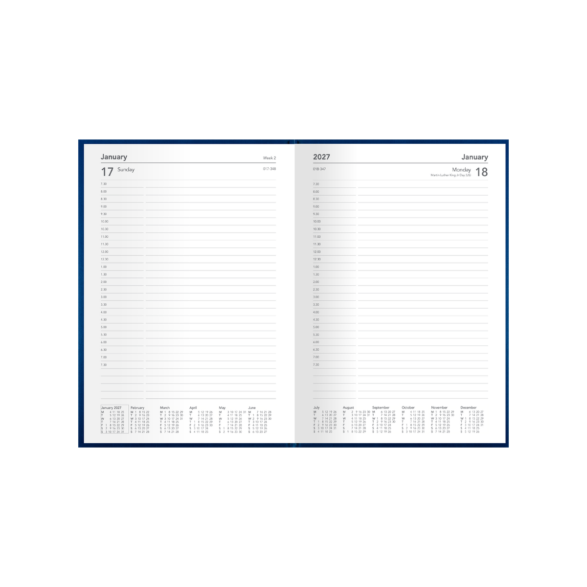 2027 Calendar Year Diary/Planner - 12 Month A5 Day to Page - Hard Cover - Collins Silhouette Range