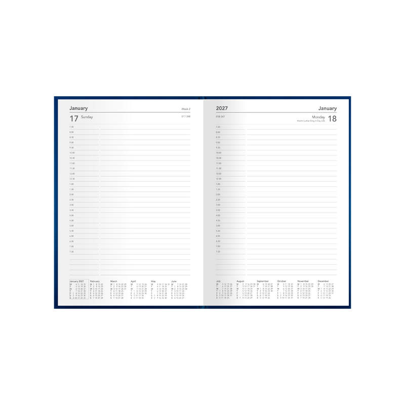 2027 Calendar Year Diary/Planner - 12 Month A5 Day to Page - Hard Cover - Collins Silhouette Range