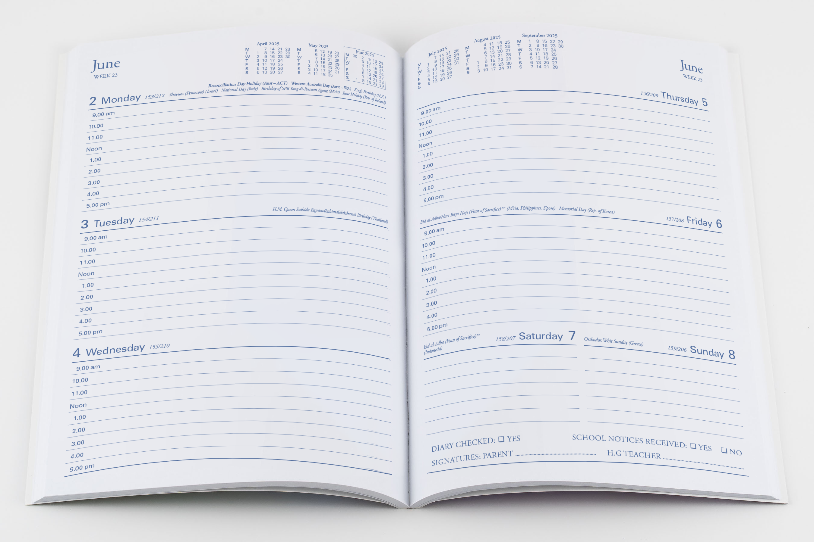 Colplan -A5 - Week-to-View - 2025 Calendar Year Diary/Planner with pencil