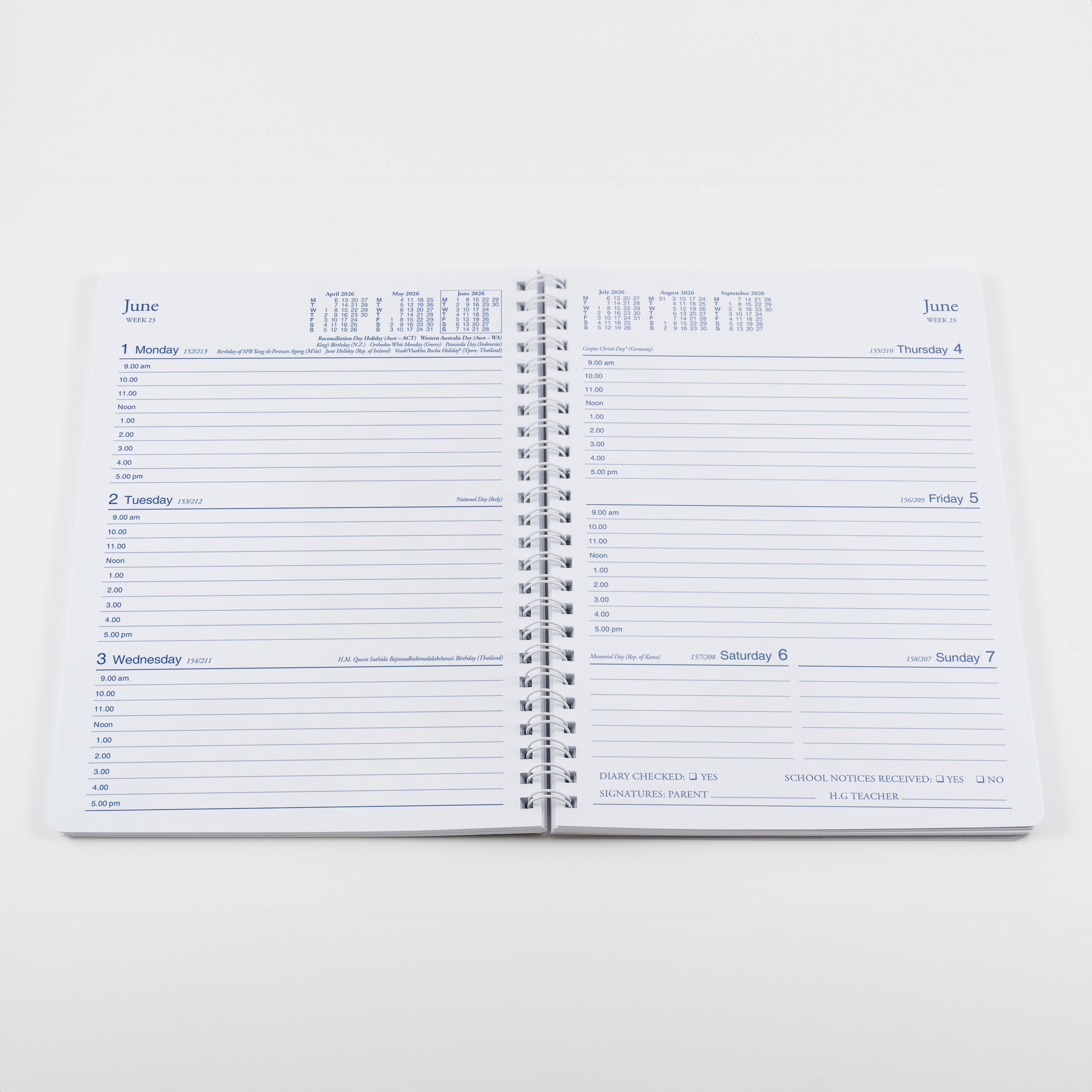 Colplan Student Diary Calendar Year 2026 Diary/Planner, Week to View - Spiral Bound, A5 Soft Cover