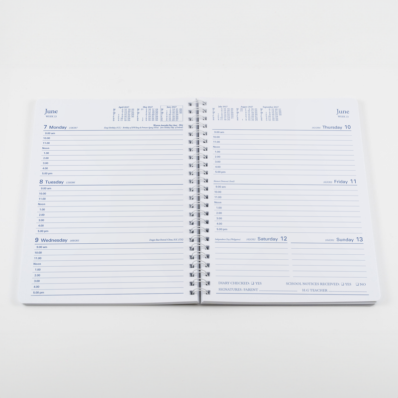 2027 Calendar Year Diary/Planner - 12 Month A5 Week to View - Spiral Bound - Soft Cover - Collins Colplan Student Diary Range