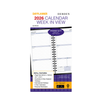 Day Planner Calendar Year 2026 Diary/Planner, Week to View, Slimline Refill