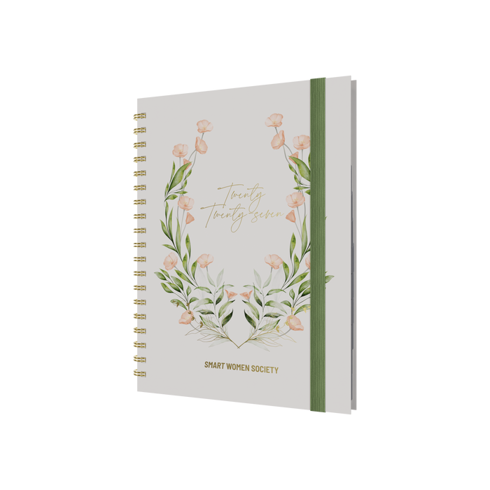 2027 Calendar Year Diary/Planner - 12 Month B5 Week to View - Wiro Bound in Beige - Collins Smart Women Society Range