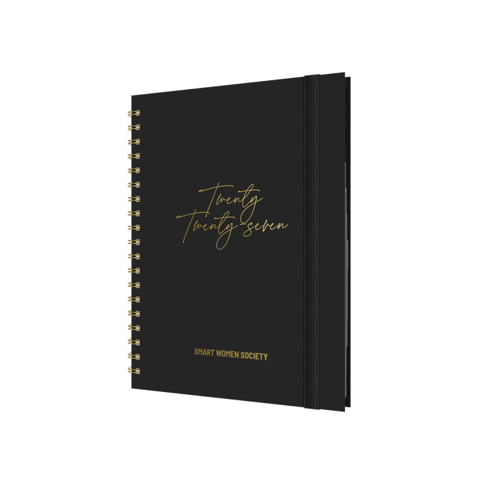 2027 Calendar Year Diary/Planner - 12 Month B5 Week to View - Wiro Bound in Charcoal - Collins Smart Women Society Range