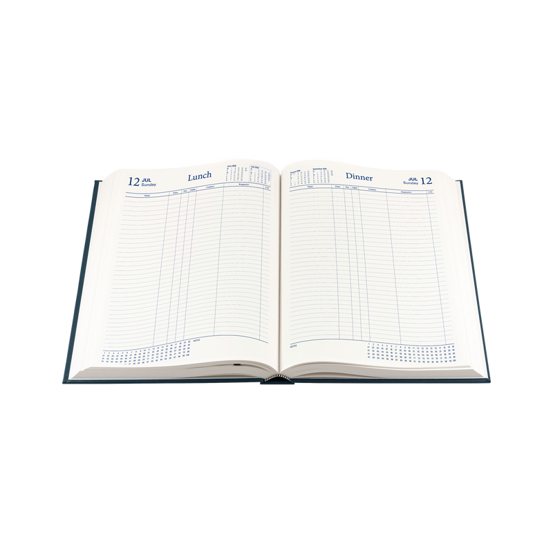 Restaurant /Table Bookings Diary  Calendar Year 2026 Diary/Planner, 2 pages to a day, A4 Hard Cover