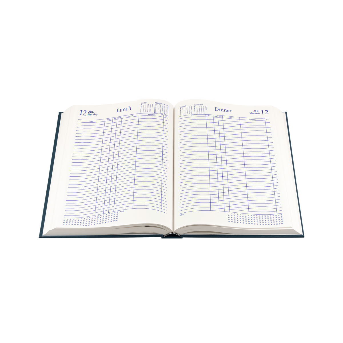 2027 Calendar Year Diary/Planner - 12 Month A4 2 Days to a Page - Hard Cover - Collins Restaurant /Table Bookings Diary Range