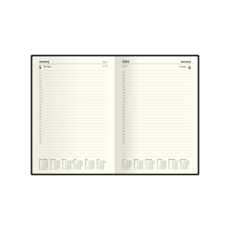 Designer Calendar Year 2026 Diary/Planner, Day to Page, A5 Hard Cover
