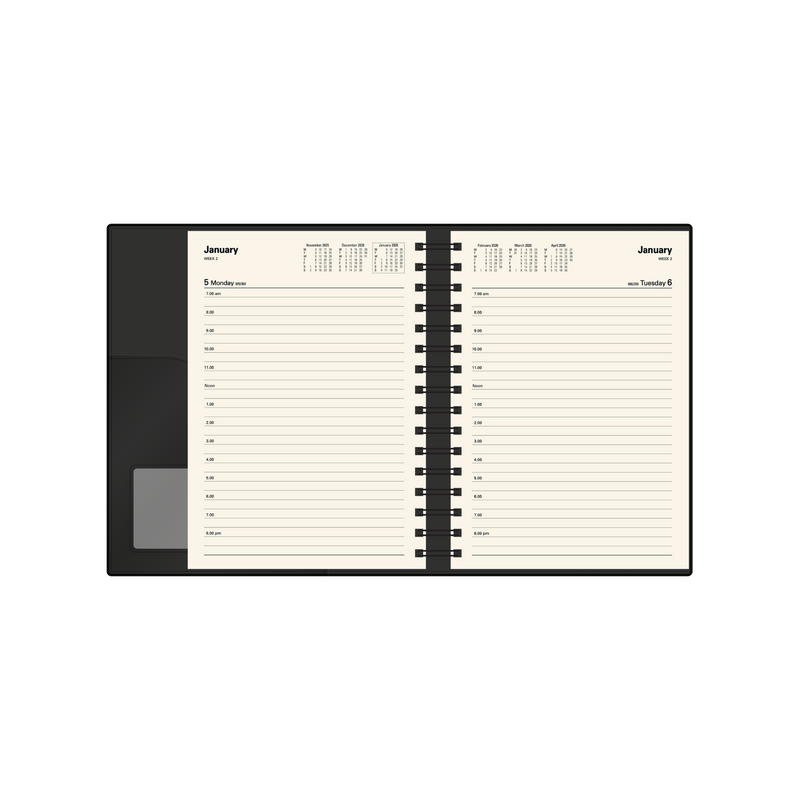 Vanessa Calendar Year 2026 Diary/Planner, Day to Page, A5 PU Soft Cover