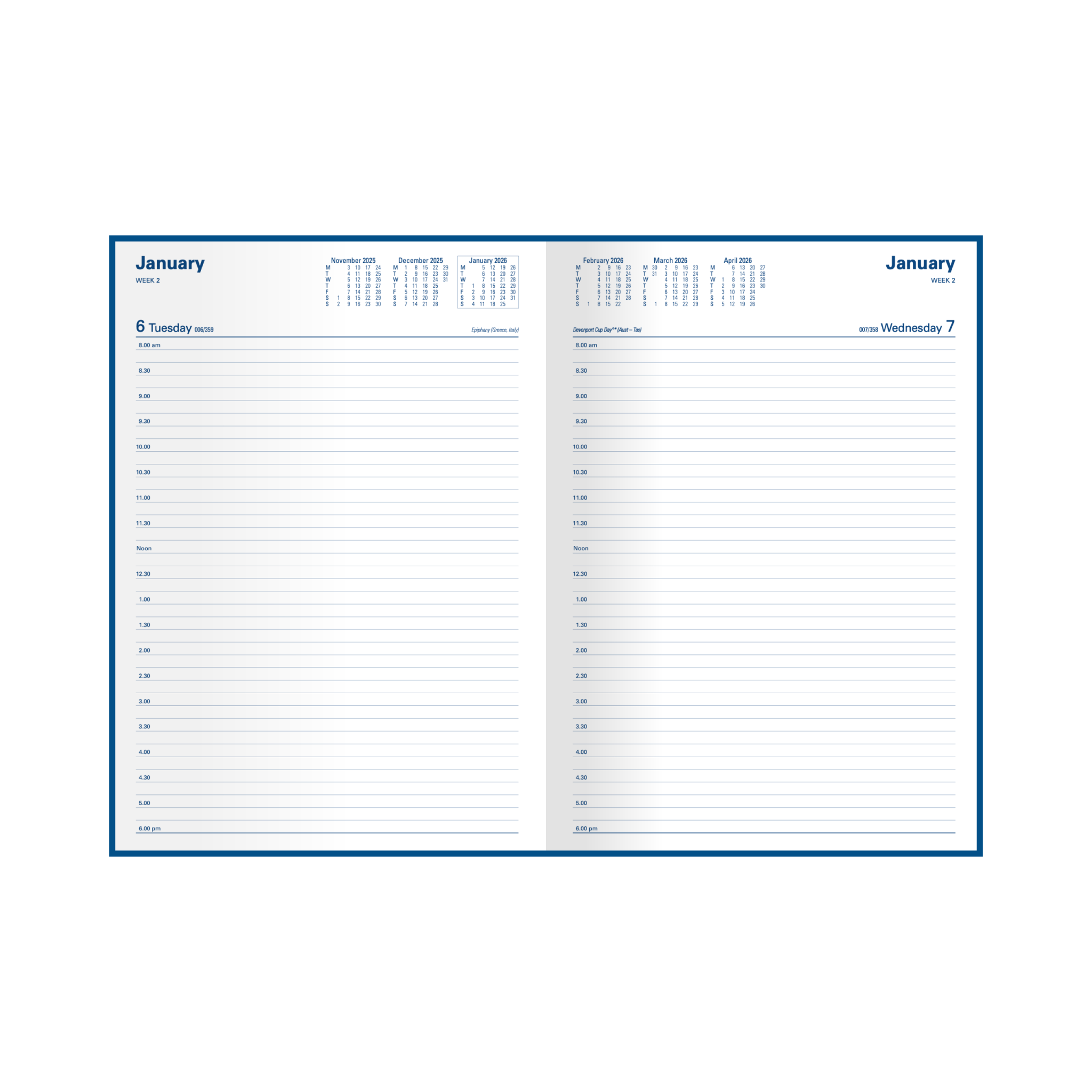 Kingsgrove Calendar Year 2026 Diary/Planner, Day to Page, A4 Hard Cover