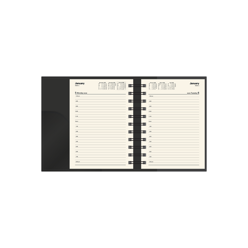 Vanessa Calendar Year 2026 Diary/Planner, Day to Page, A6 PU Soft Cover