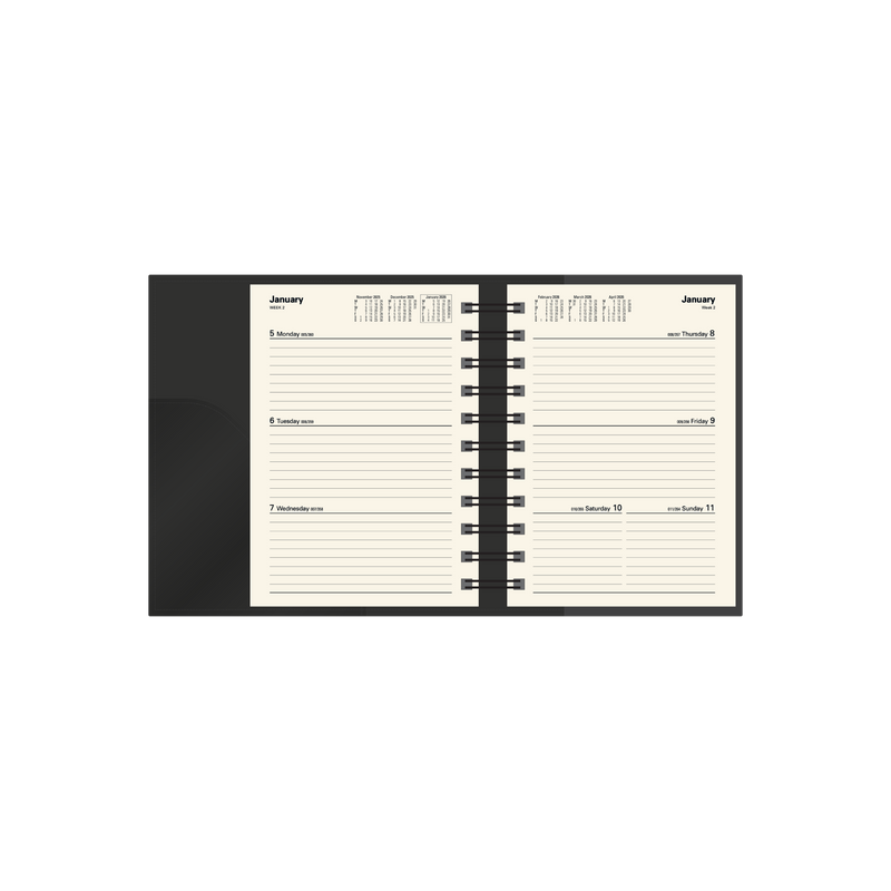 Vanessa Calendar Year 2026 Diary/Planner, Week to View, A6 PU Soft Cover