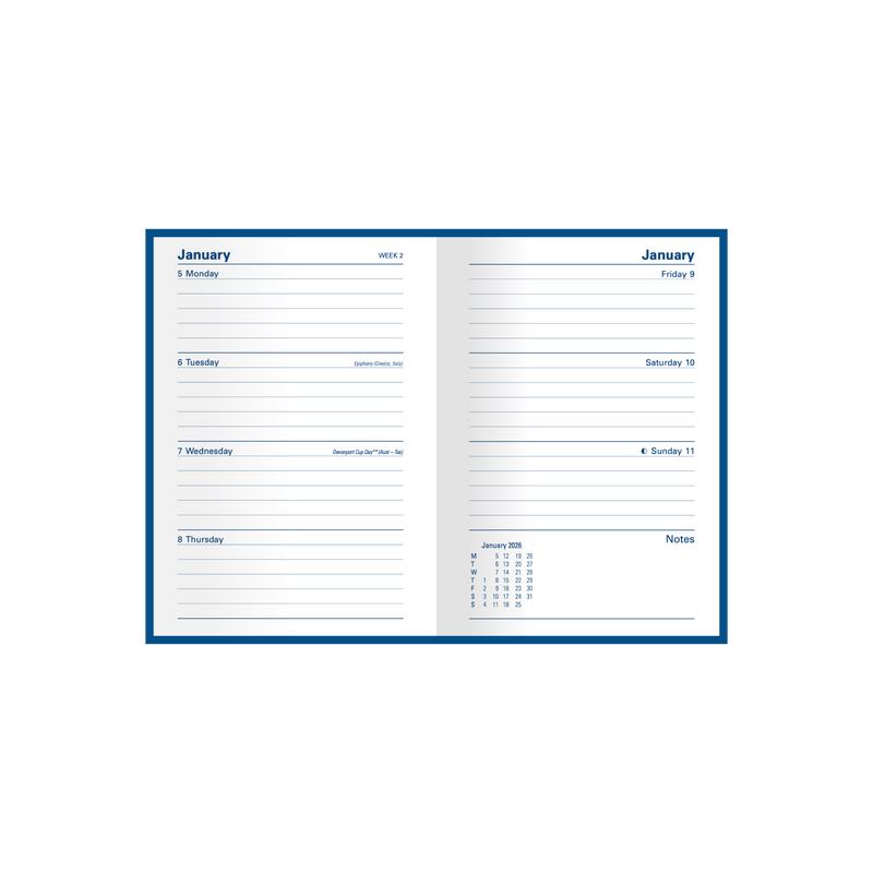 Kingsgrove Calendar Year 2026 Diary/Planner, Week to View, A6 Hard Cover