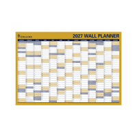 2027 Calendar Year Diary/Planner - 12 Month (h700 x w912mm) - Laminated Wall Planner - Collins Wall Planner Range