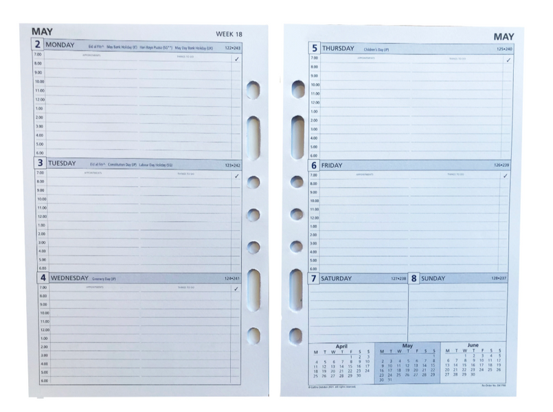 Debden Day Planner Refill 2024 Weekly Dated (one year), Size Desk — Collins Debden