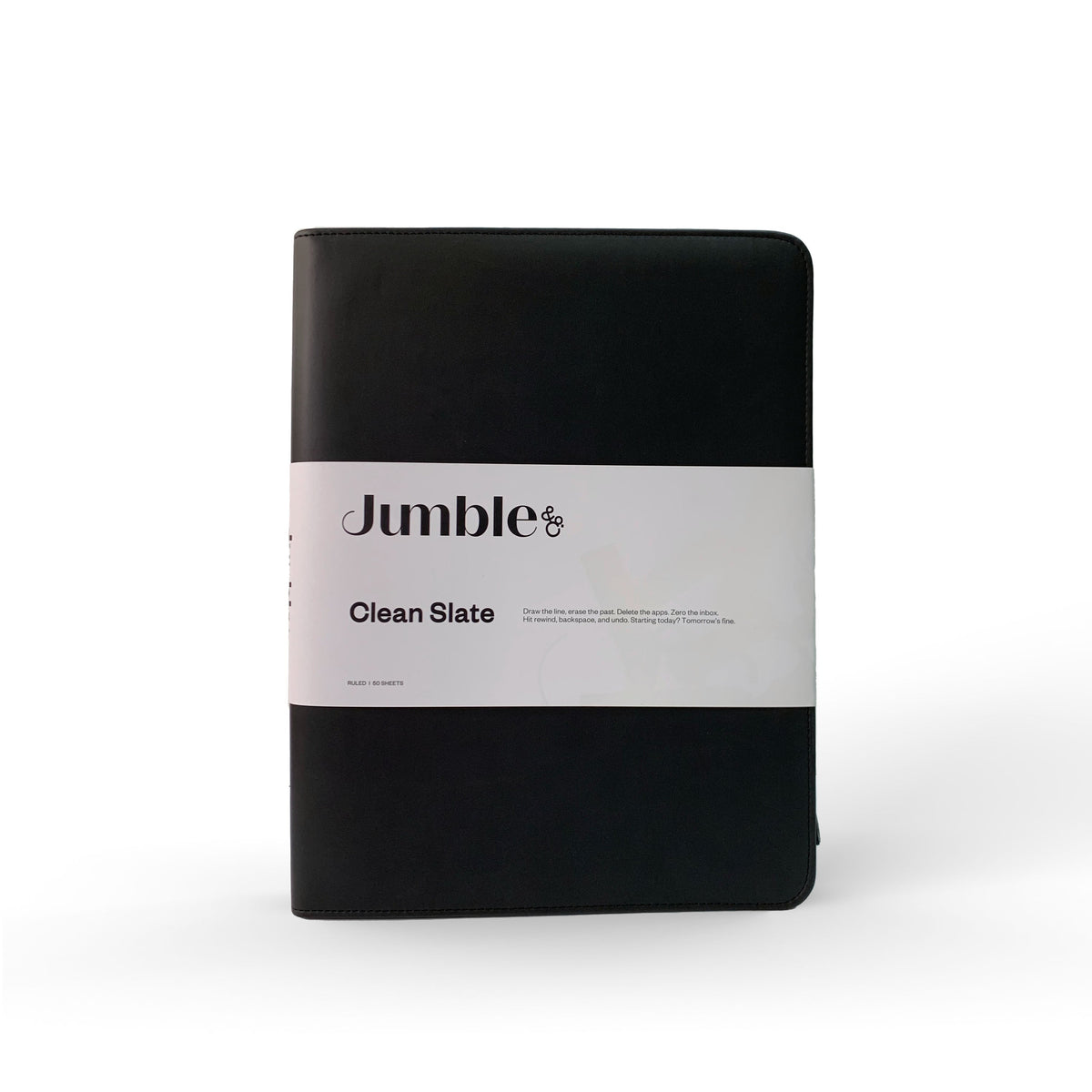 Intentus Organiser A4 PU Leather-Like Folder with Ruled Refill Pad - Clean Slate Black