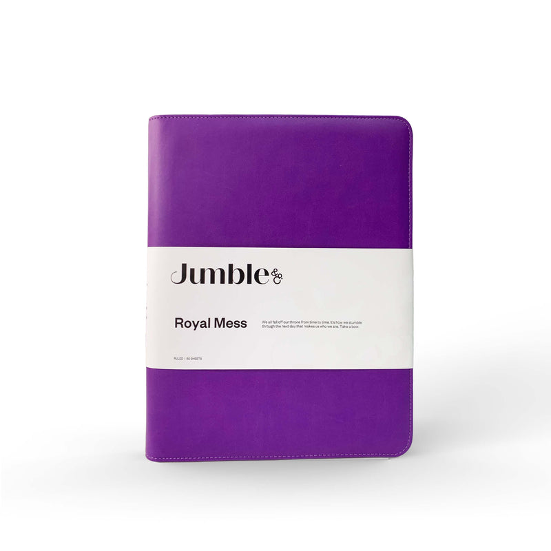 Intentus Organiser A4 PU Leather-Like Folder with Ruled Refill Pad - Royal Mess Purple