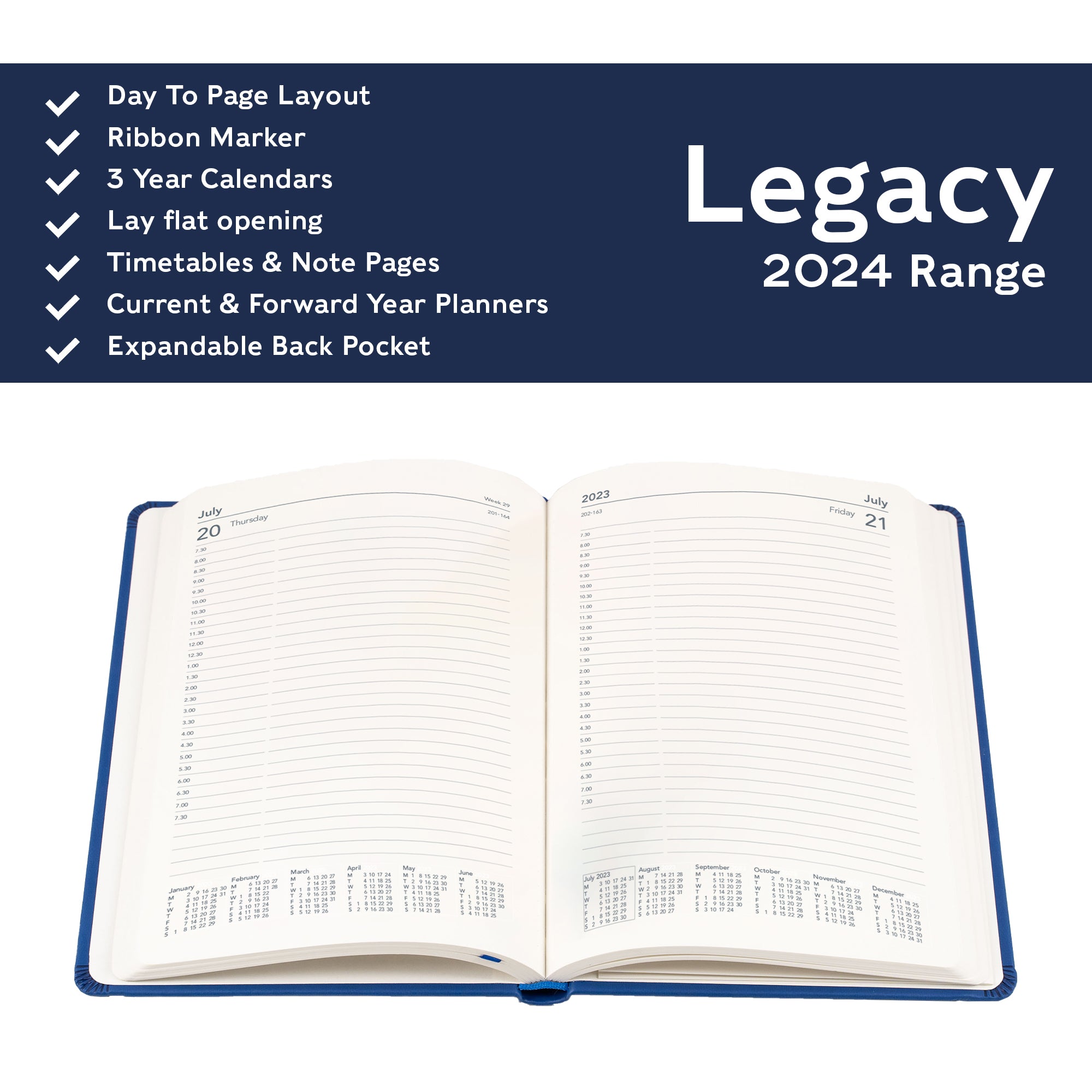 Legacy 2024 Diary - Day to Page, Size A5