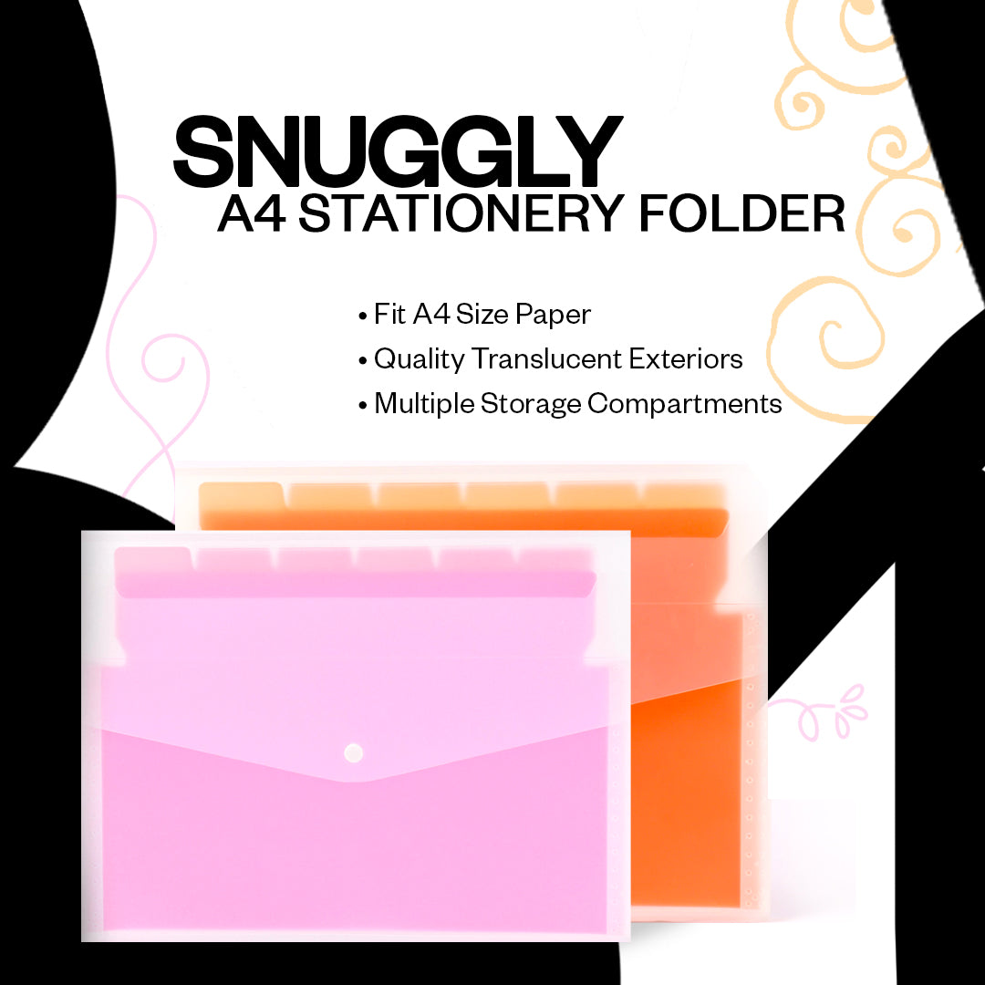 Snuggly A4 Stationery Folder - Royal Mess Purple