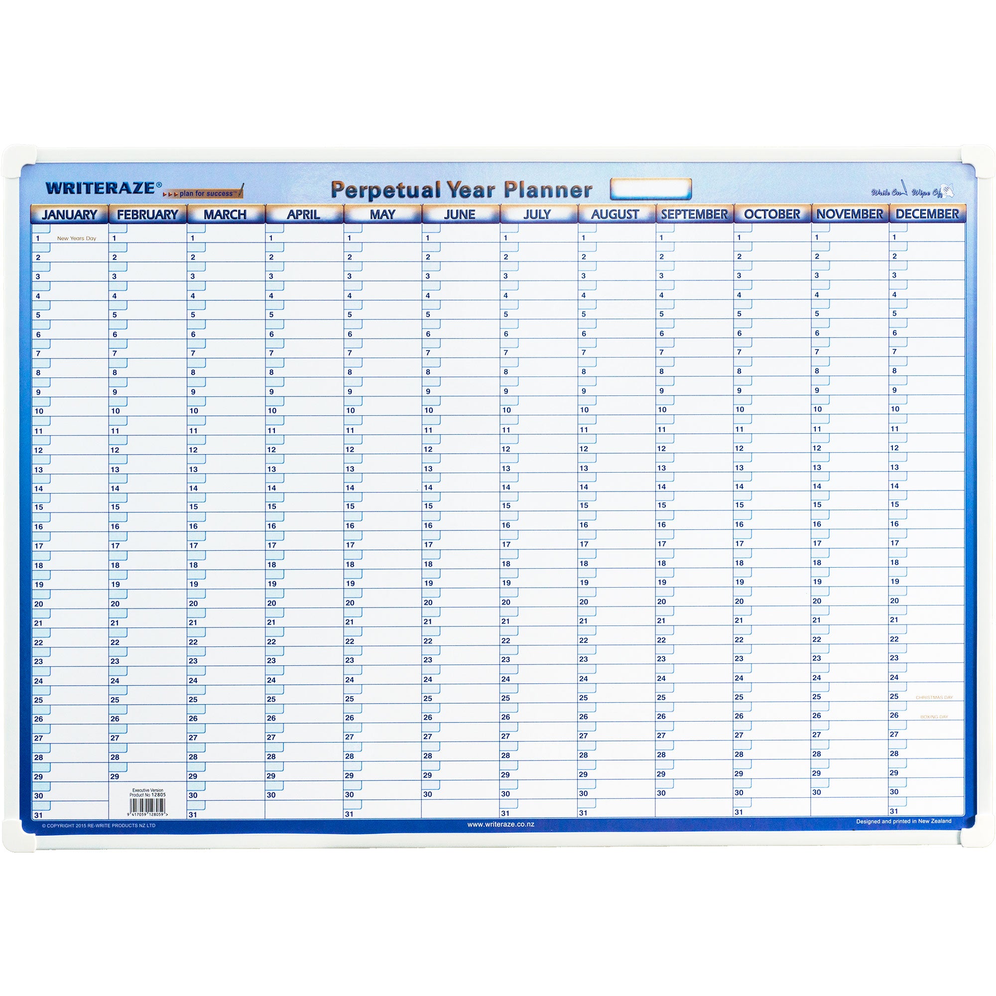 Collins Writeraze Wall Planner - Perpetual Year Planner (500 x 700mm)