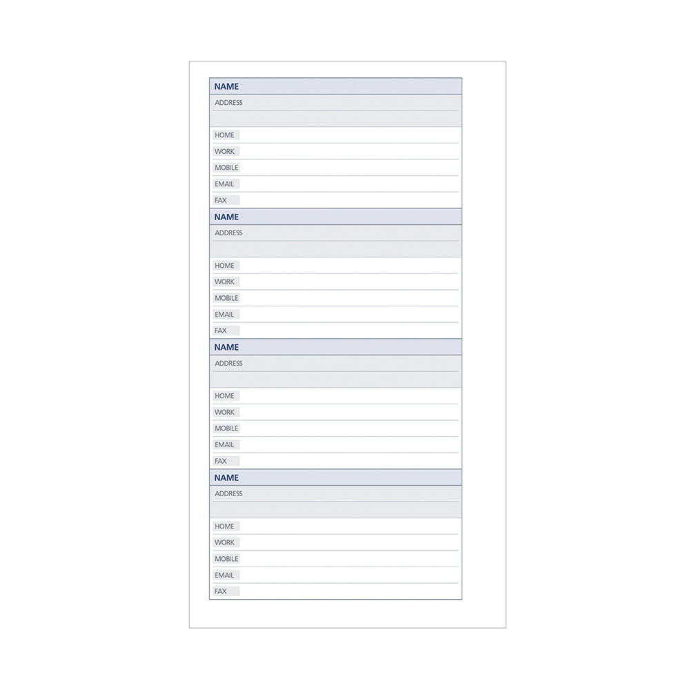 Dayplanner Telephone Address pages - Personal Size Default Title