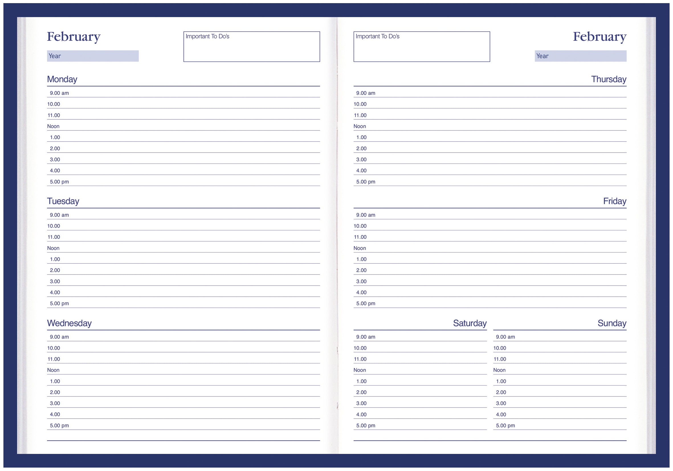Kingsgrove A4 Diary Weekly - Undated Default Title