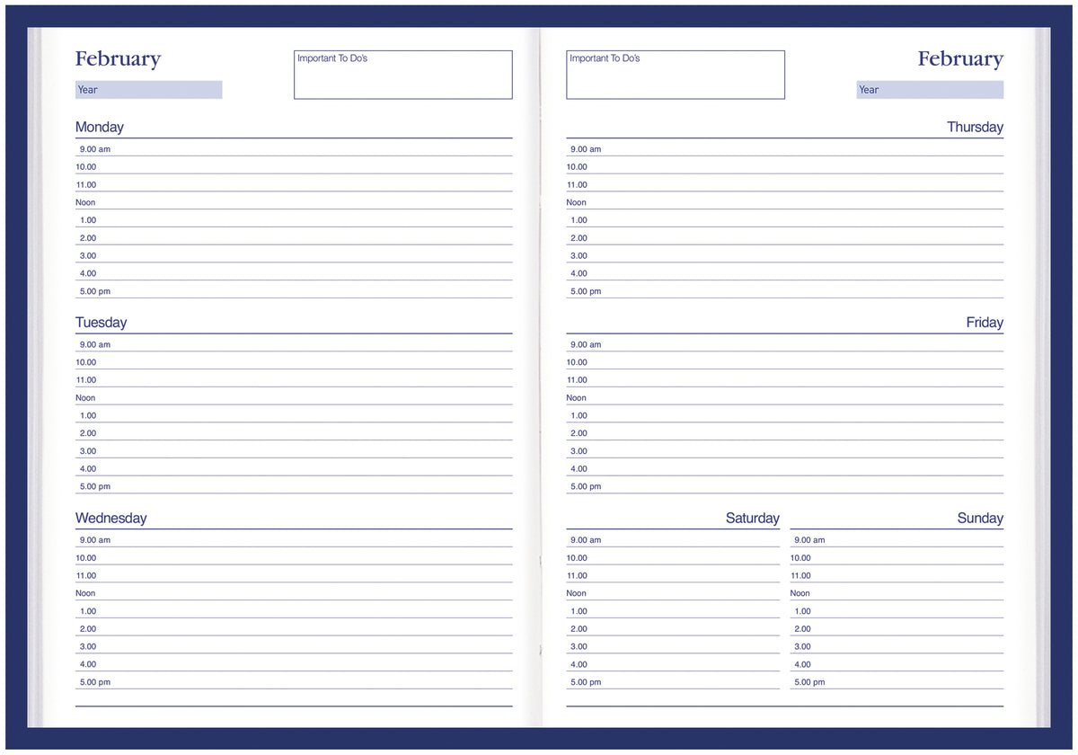 Kingsgrove A5 Diary Weekly - Undated Default Title