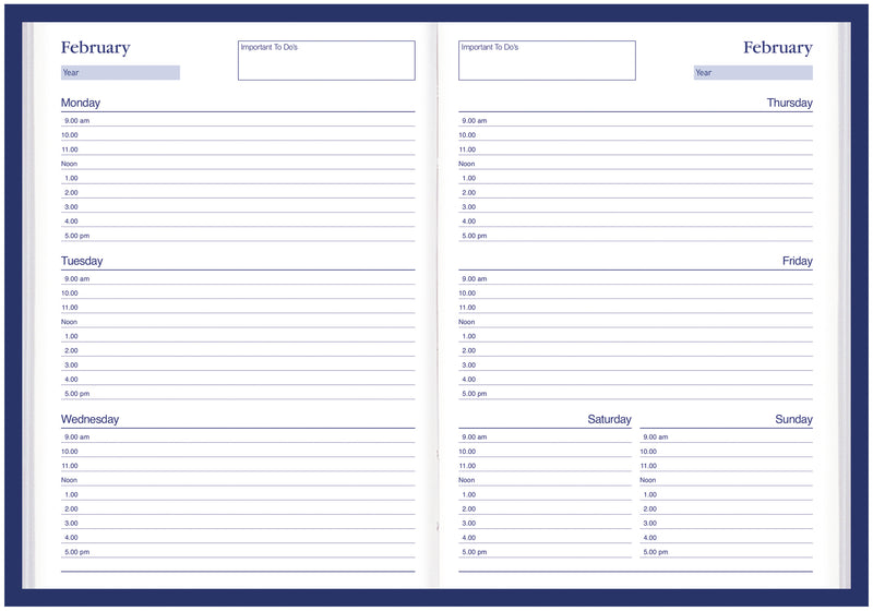 Kingsgrove A5 Diary Weekly - Undated Default Title