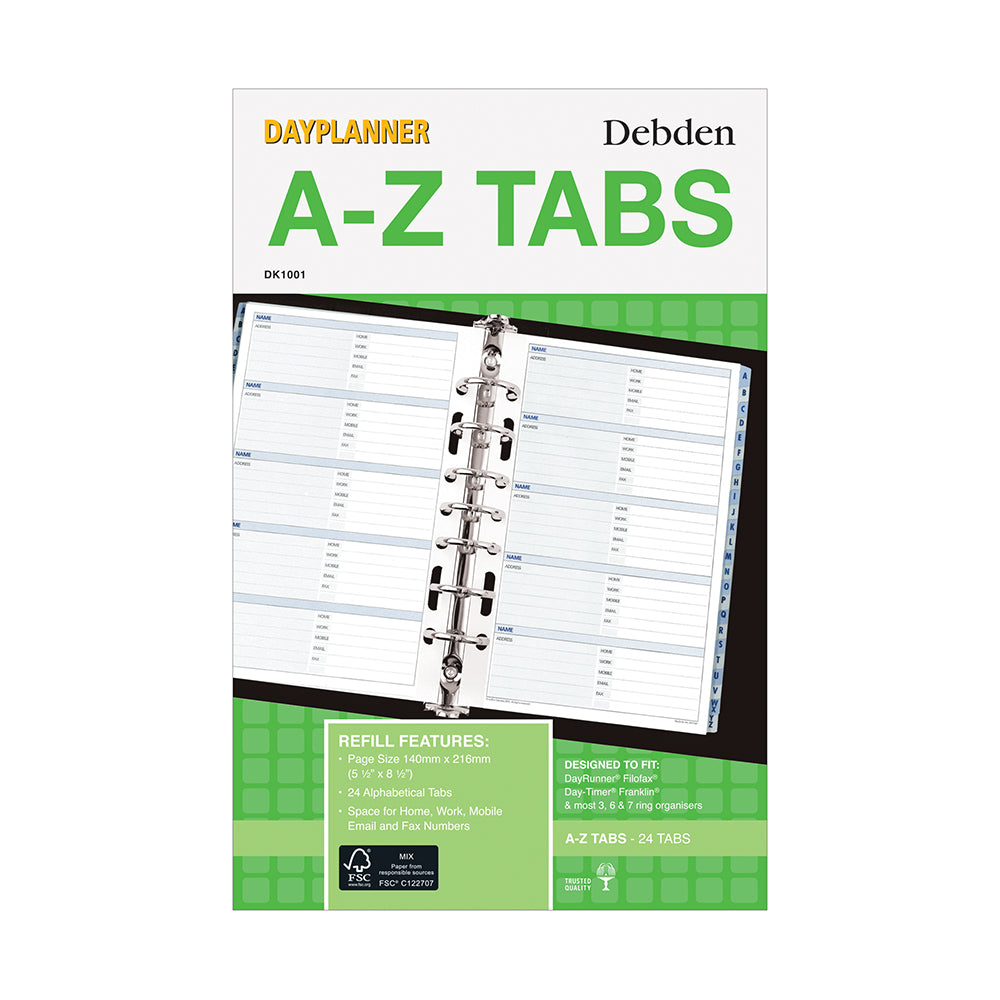 DayPlanner - Desk Size A - Z Tabs - Collins Debden