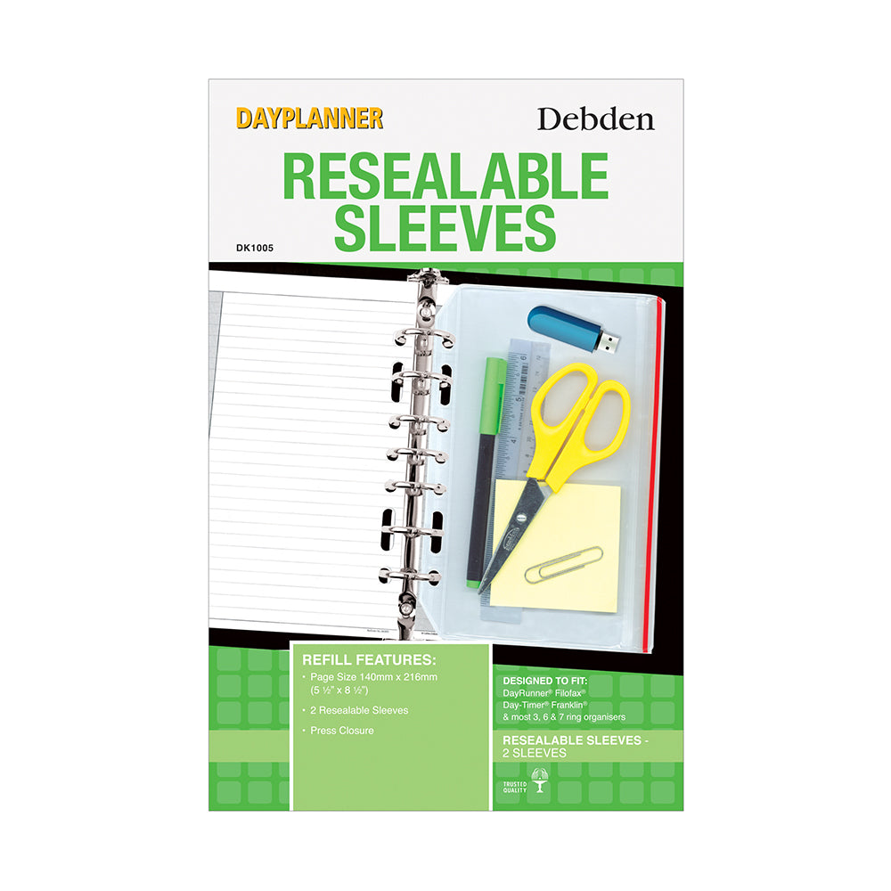 DayPlanner - Desk Size Resealable Sleeve Bag (2 Pack) - Collins Debden