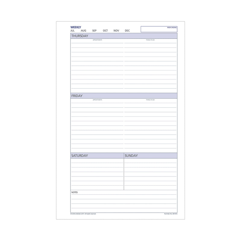 DayPlanner - Desk Size Weekly Non-Dated - Collins Debden