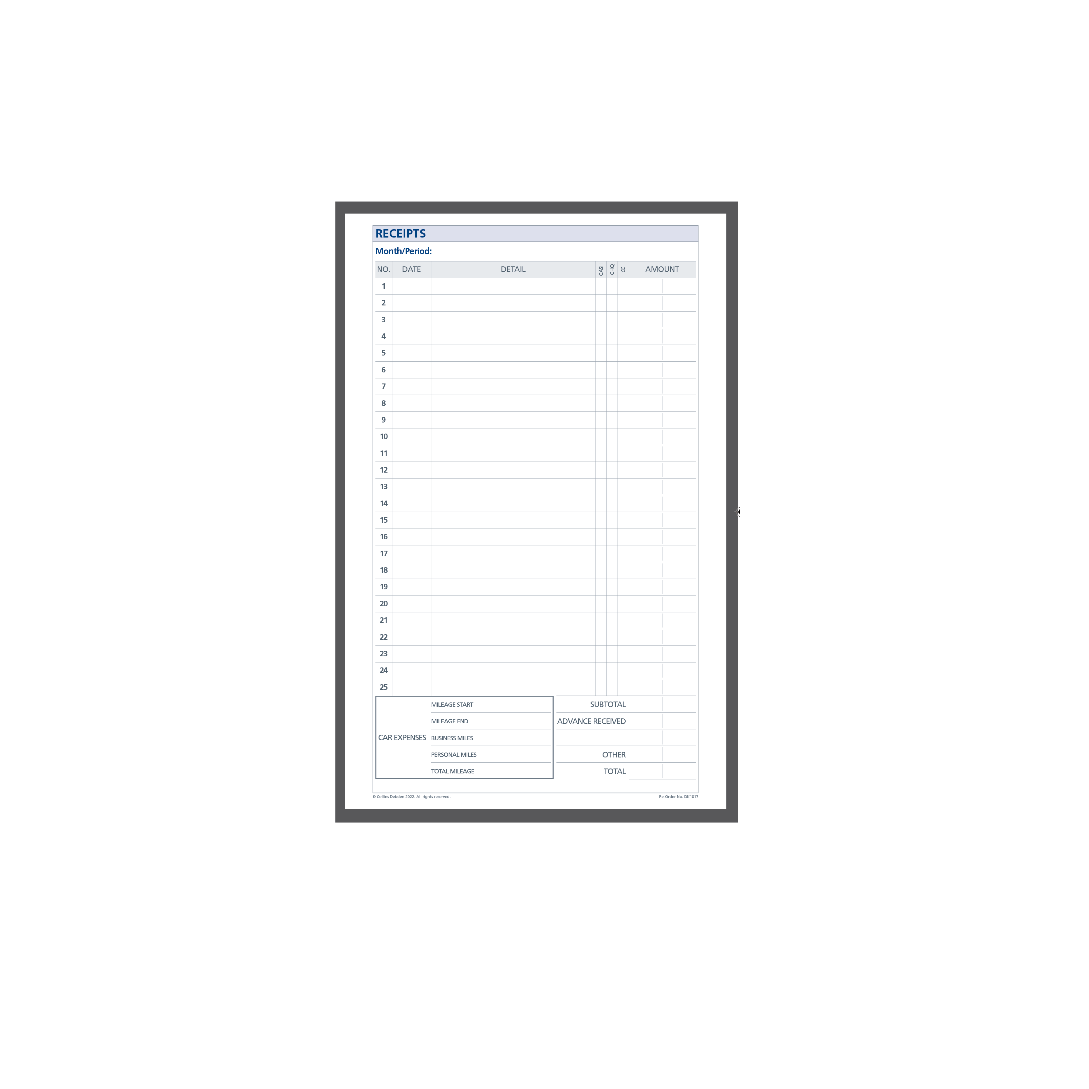 DayPlanner - Desk Size Receipt Envelopes Default Title